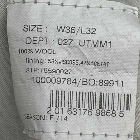 Brooks Brothers 346‎ Madison Fit Pleated Wool Dress Pants Mens 36x32 Khaki - Picture 3 of 12